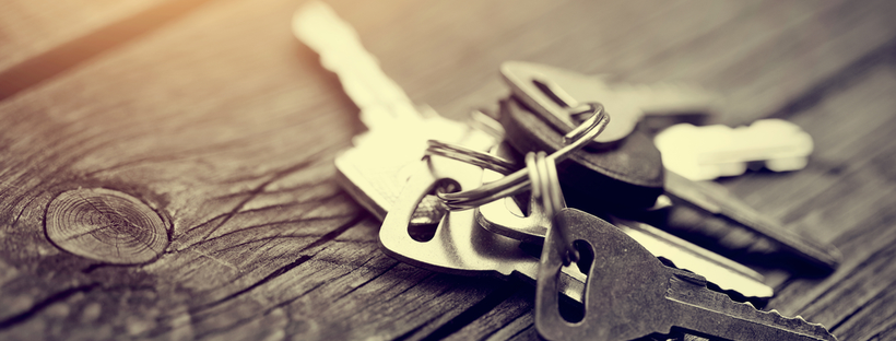 Keys on  a wooden table