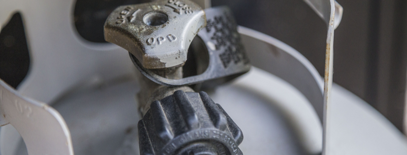 Propane tank valve closeup